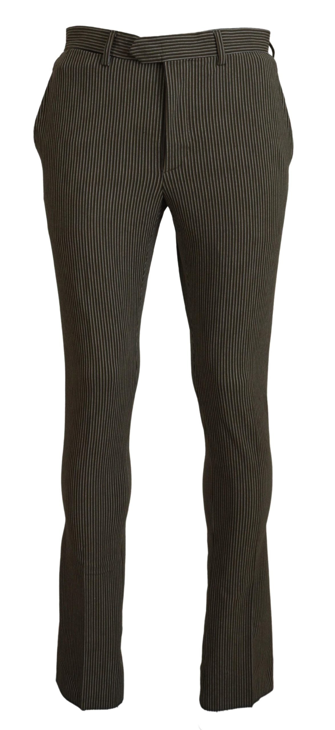 Bunt gestreifte Herrenhose aus reiner Baumwolle
