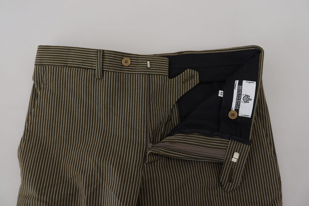 Bunt gestreifte Herrenhose aus reiner Baumwolle