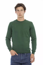 Herrenpullover aus grüner Baumwolle