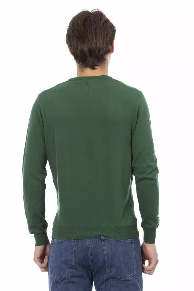 Herrenpullover aus grüner Baumwolle
