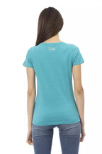 Hellblaues Baumwoll-T-Shirt für Damen