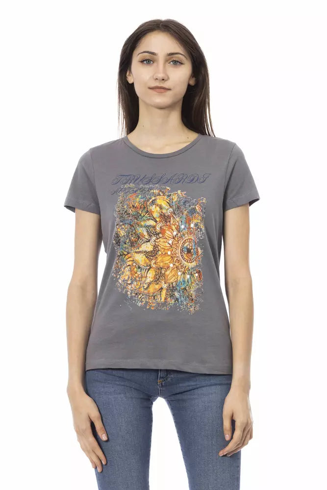 Gray Cotton Women's T-Shirt