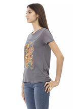 Gray Cotton Women's T-Shirt