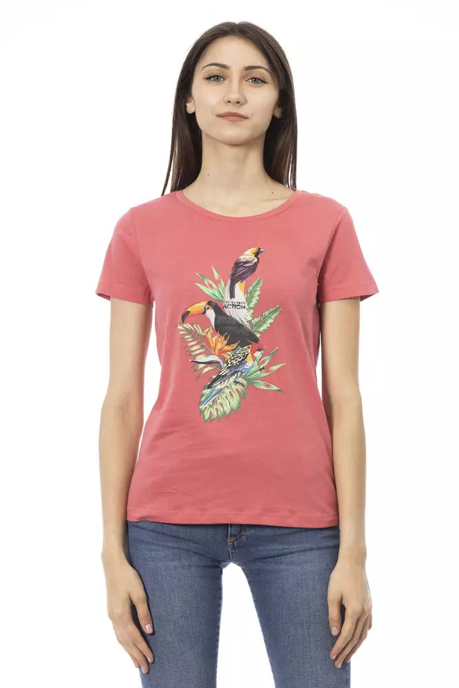 Damen-T-Shirt aus Baumwolle, mehrfarbig