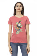 Damen-T-Shirt aus Baumwolle, mehrfarbig