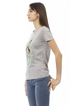 Maglietta in cotone grigio da donna