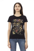 T-shirt da donna in cotone nero