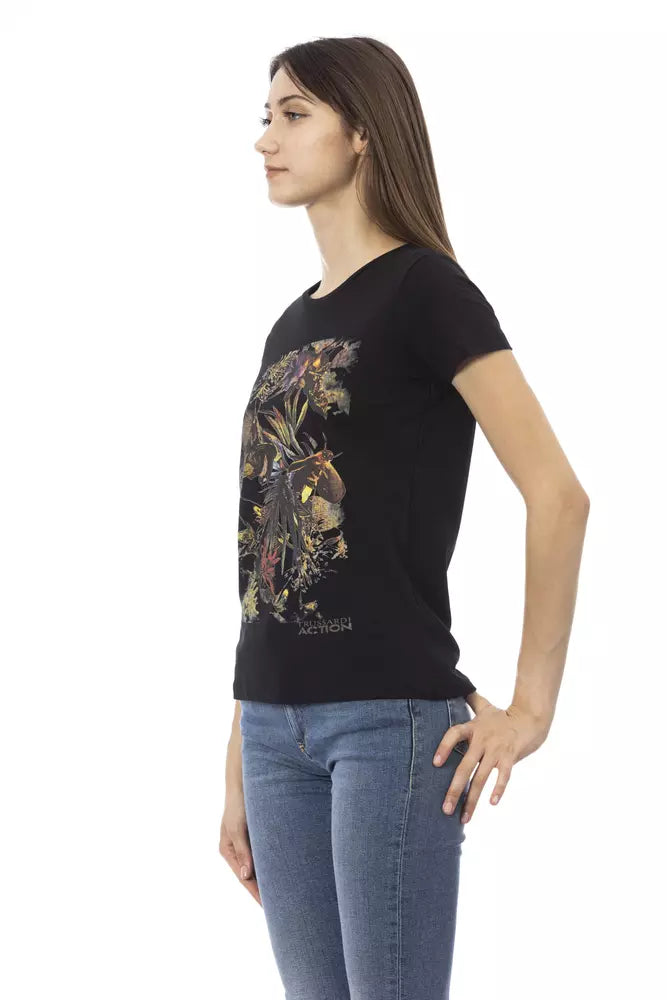 T-shirt da donna in cotone nero