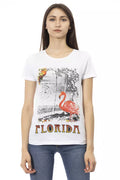 Weißes Damen T-Shirt aus Baumwolle