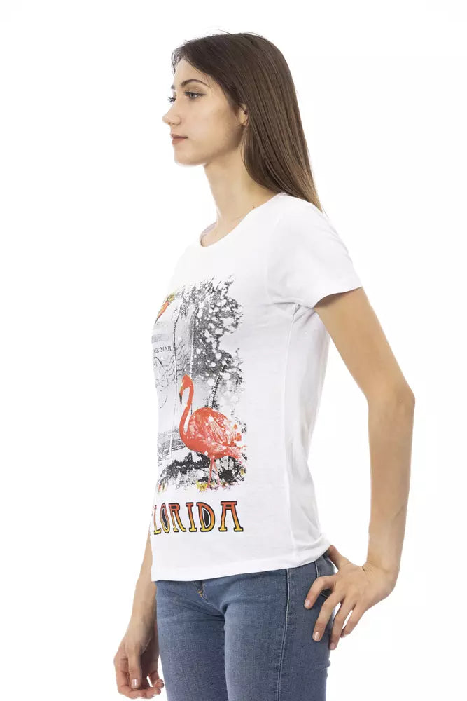Weißes Damen T-Shirt aus Baumwolle