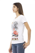Weißes Damen T-Shirt aus Baumwolle