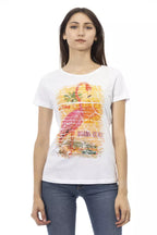 Weißes Baumwoll-Damen-T-Shirt