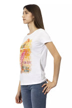 Weißes Baumwoll-Damen-T-Shirt
