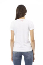 Weißes Baumwoll-Damen-T-Shirt