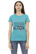 Light Blue Cotton Women's T-Shirt