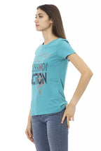Light Blue Cotton Women's T-Shirt