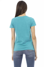 Light Blue Cotton Women's T-Shirt