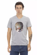 Graues Baumwoll-Herren-T-Shirt
