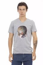 Graues Baumwoll-Herren-T-Shirt