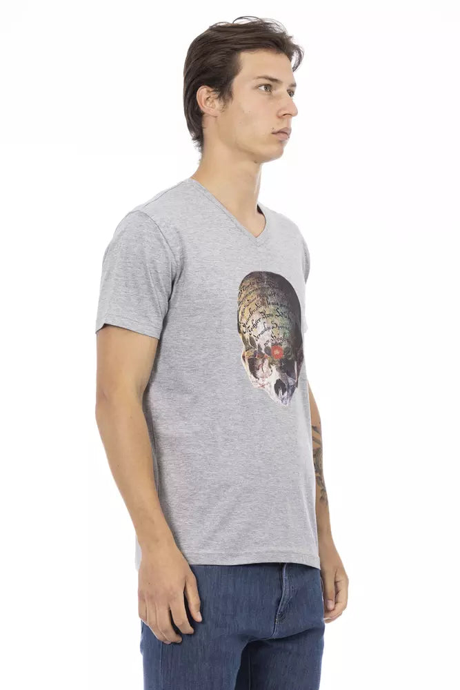 Graues Baumwoll-Herren-T-Shirt