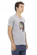 Graues Baumwoll-Herren-T-Shirt
