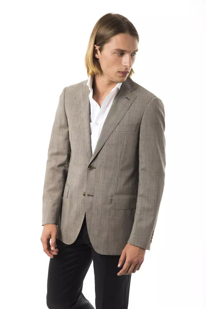 Herrenblazer aus grauer Wolle
