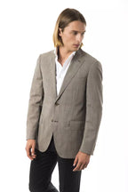 Herrenblazer aus grauer Wolle