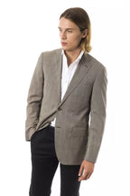 Herrenblazer aus grauer Wolle
