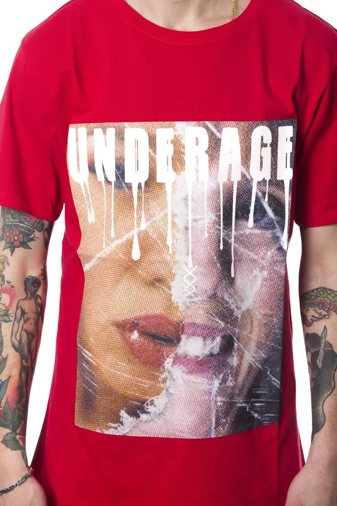 Rotes Herren-T-Shirt aus Baumwolle