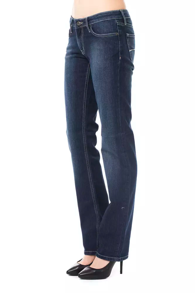Blaue Baumwoll-Damenjeans