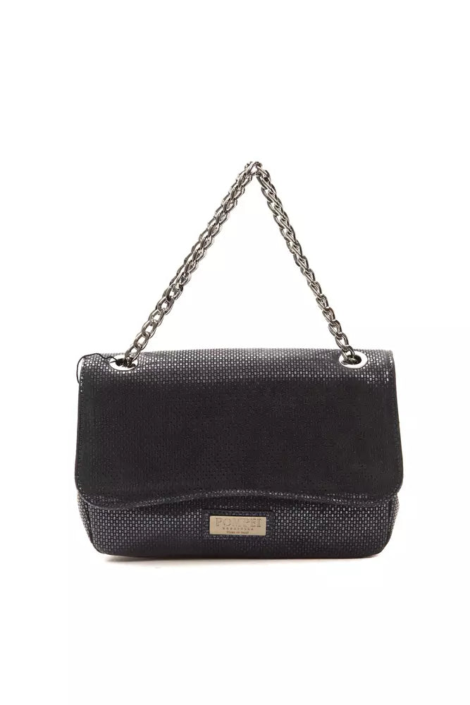 Blaue Leder-Umhängetasche für Damen