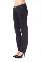 Damen-Stoffhose aus Baumwolle, Blau, normale Passform