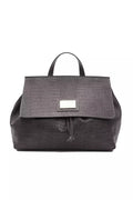 Graue Damen-Schultertasche aus Leder