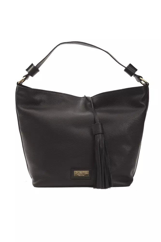Schwarze Damen-Umhängetasche aus Leder