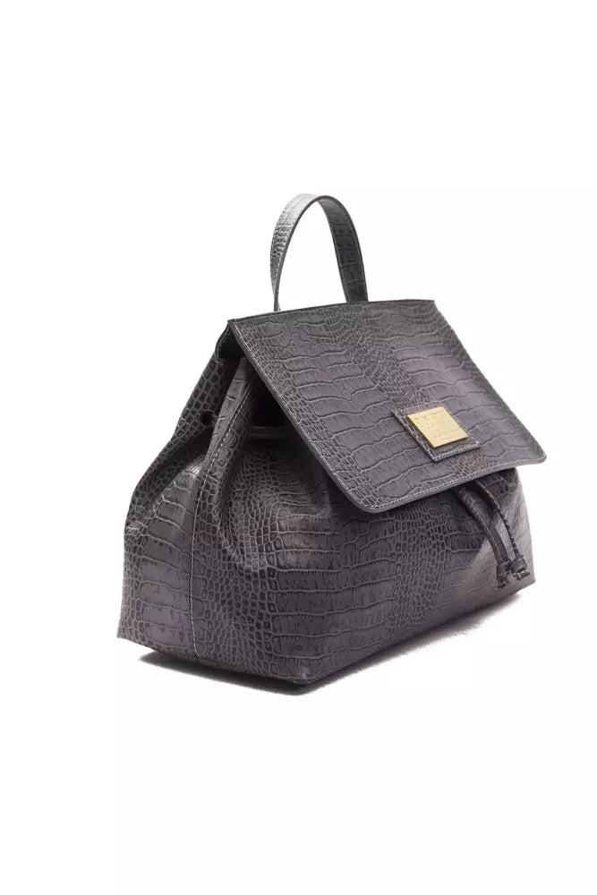 Graue Damen-Schultertasche aus Leder