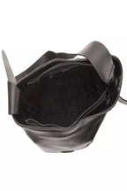 Schwarze Schultertasche aus Leder für Damen