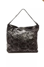 Graue Damen-Schultertasche aus Leder