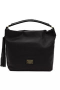 Schultertasche für Damen aus schwarzem Leder