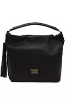Schultertasche für Damen aus schwarzem Leder