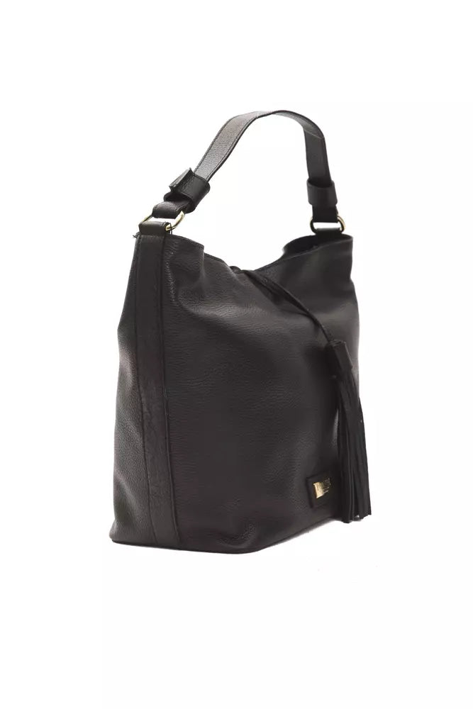 Schwarze Damen-Umhängetasche aus Leder