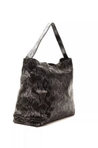 Graue Damen-Schultertasche aus Leder
