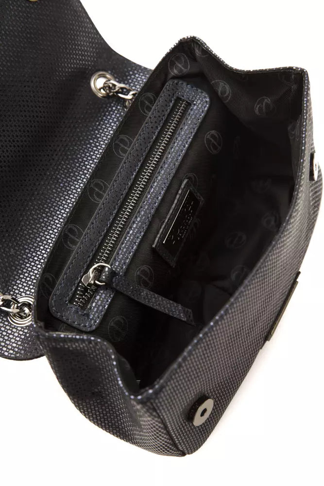 Blaue Leder-Umhängetasche für Damen