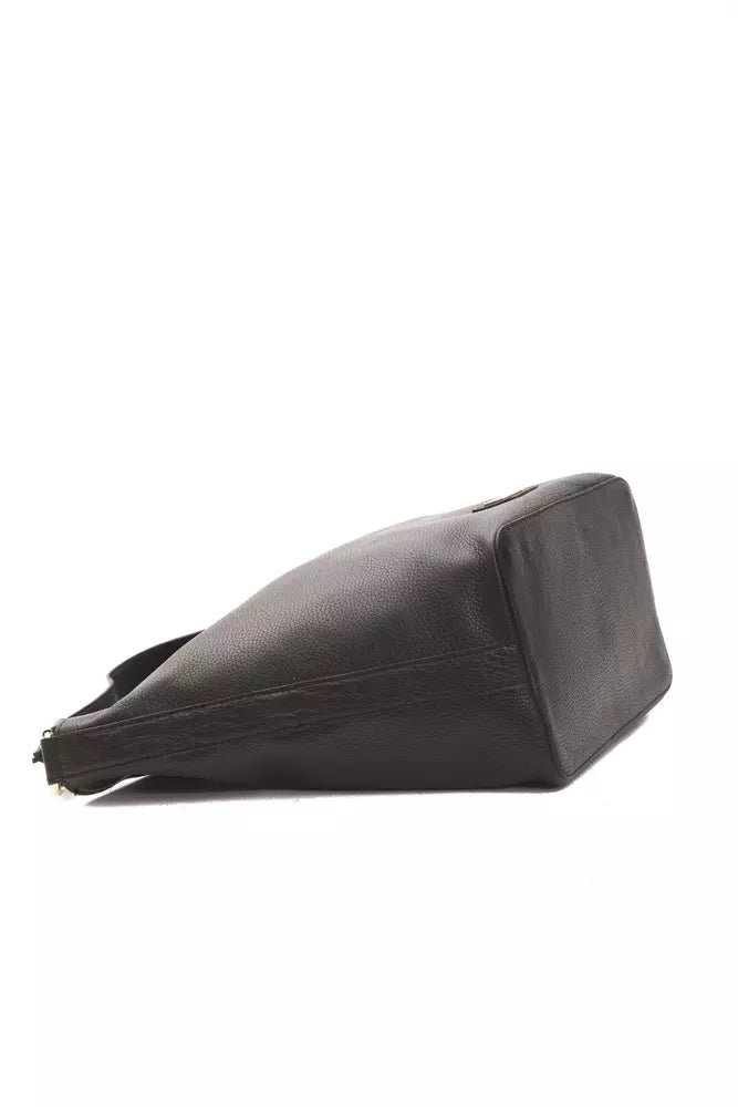 Schwarze Damen-Umhängetasche aus Leder