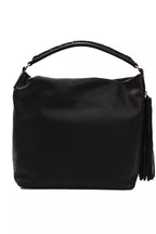 Schultertasche für Damen aus schwarzem Leder