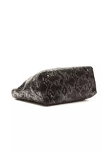 Graue Damen-Schultertasche aus Leder