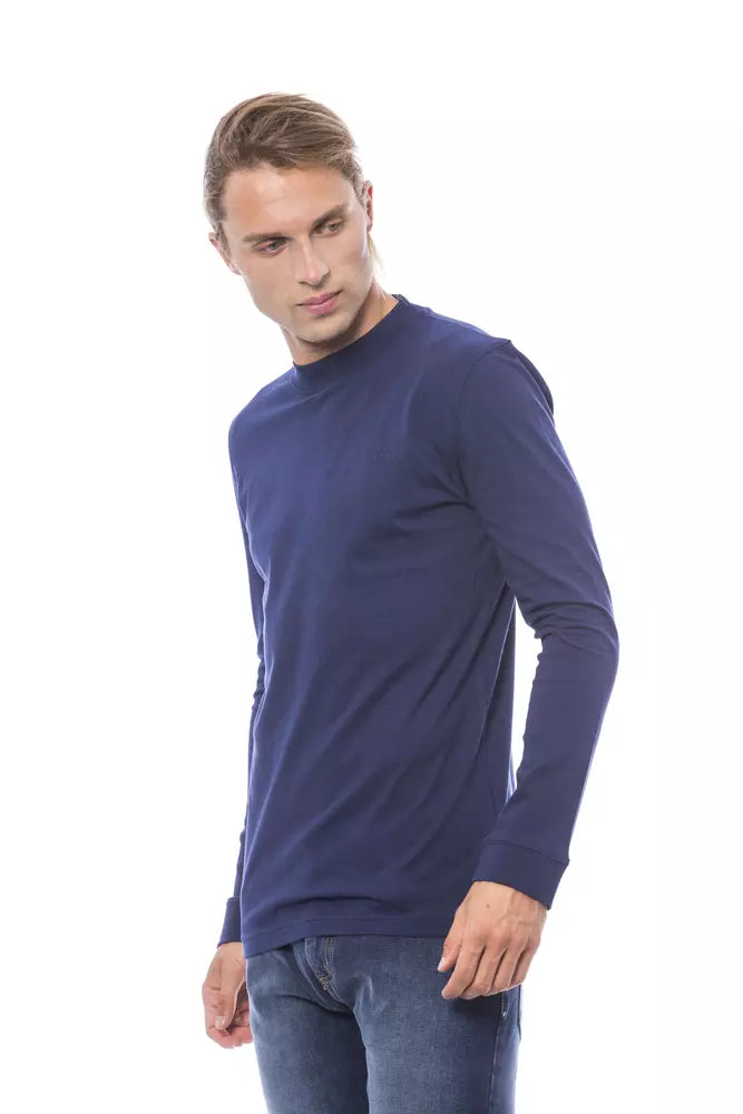 Blauer Baumwollpullover für Herren