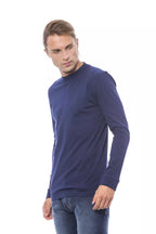 Blauer Baumwollpullover für Herren