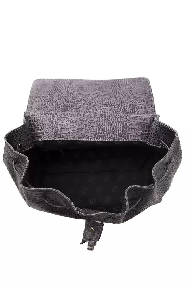 Graue Damen-Schultertasche aus Leder