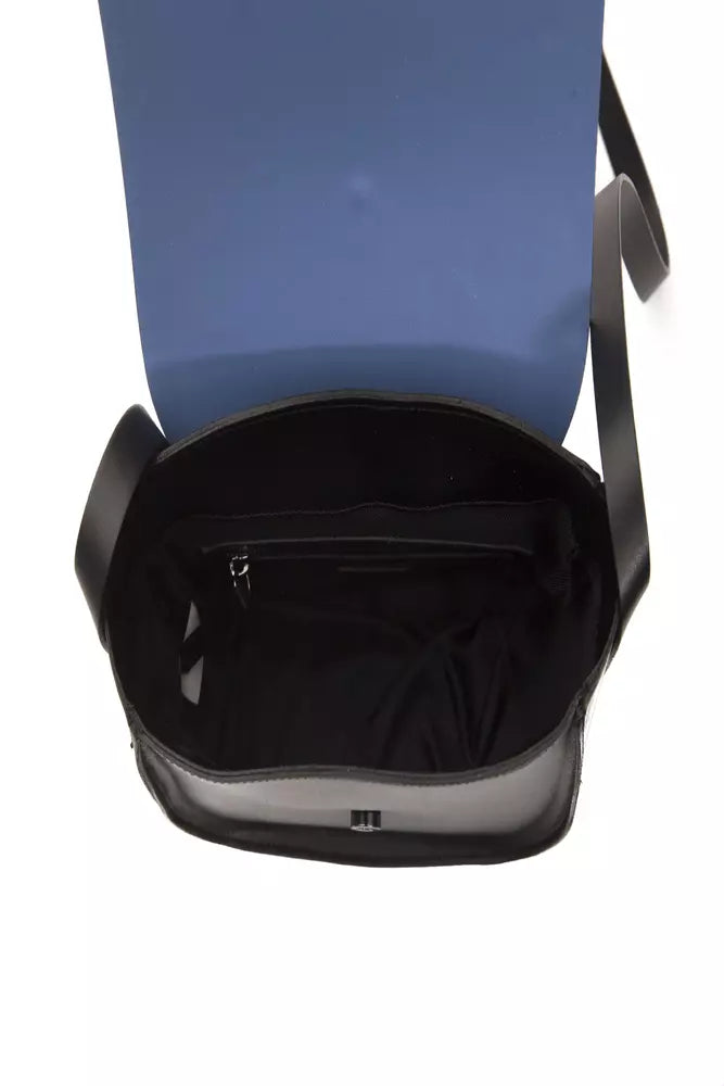 Damen-Umhängetasche aus blauem Leder