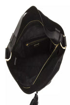 Schwarze Damen-Umhängetasche aus Leder
